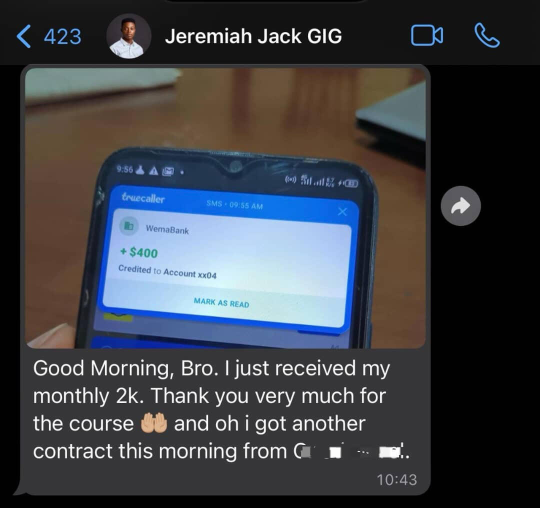 Jeremiah got paid in the morning
